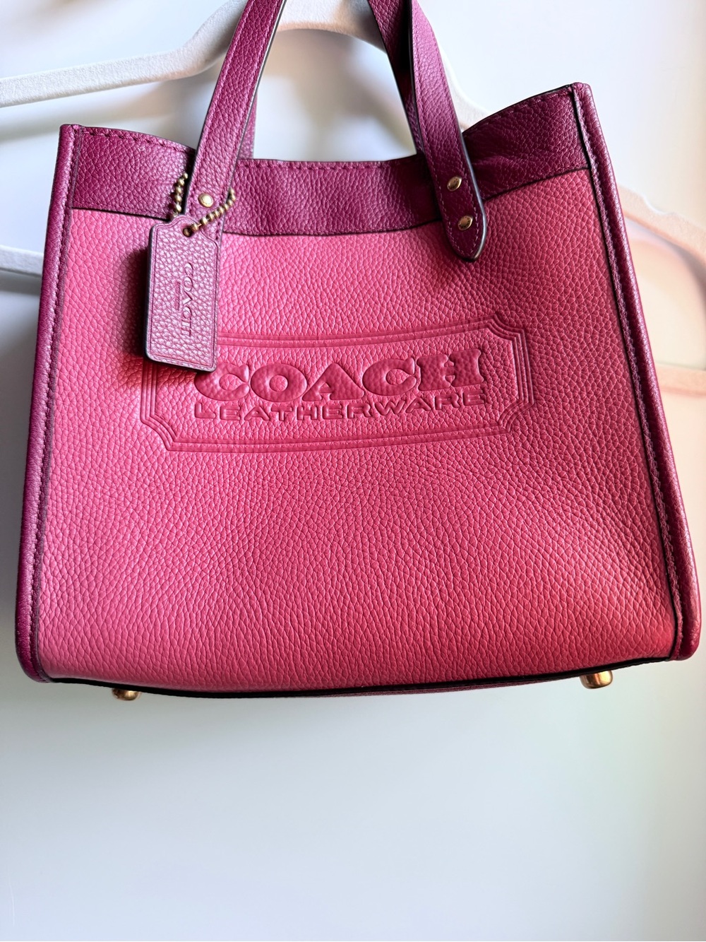 COACH field tote Colorblock 22 pink bag. - Picture 3 of 15